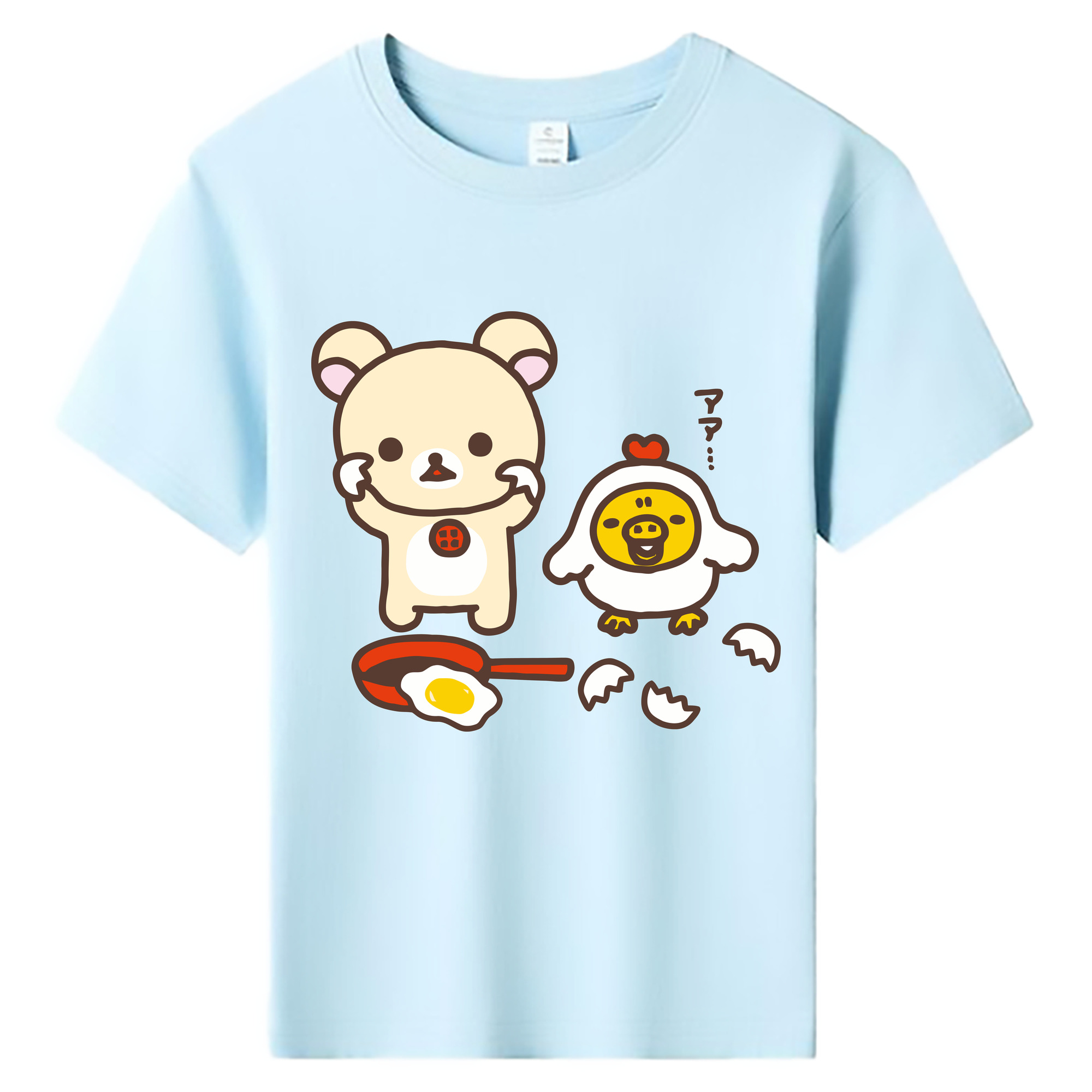 （画像用） リラックマ リラックマ キイロイトリ Rilakkuma Korilakkuma Kiiroitori 綿100％キッズTシャツ（フロントプリント）
